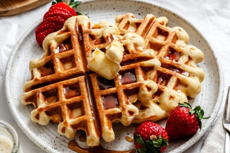 A plate of Yeast Waffles.