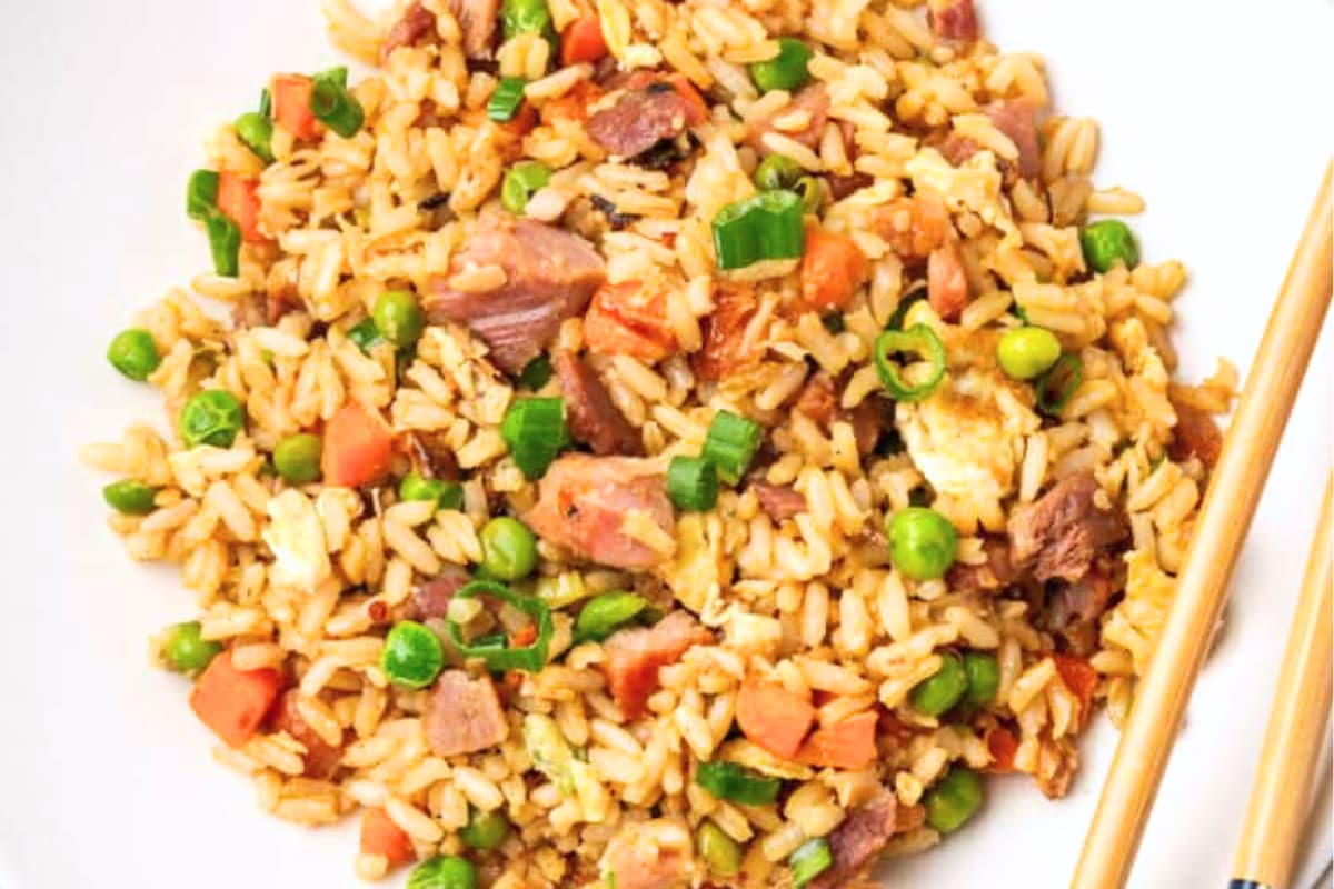 A dish of Ham Fried Rice.