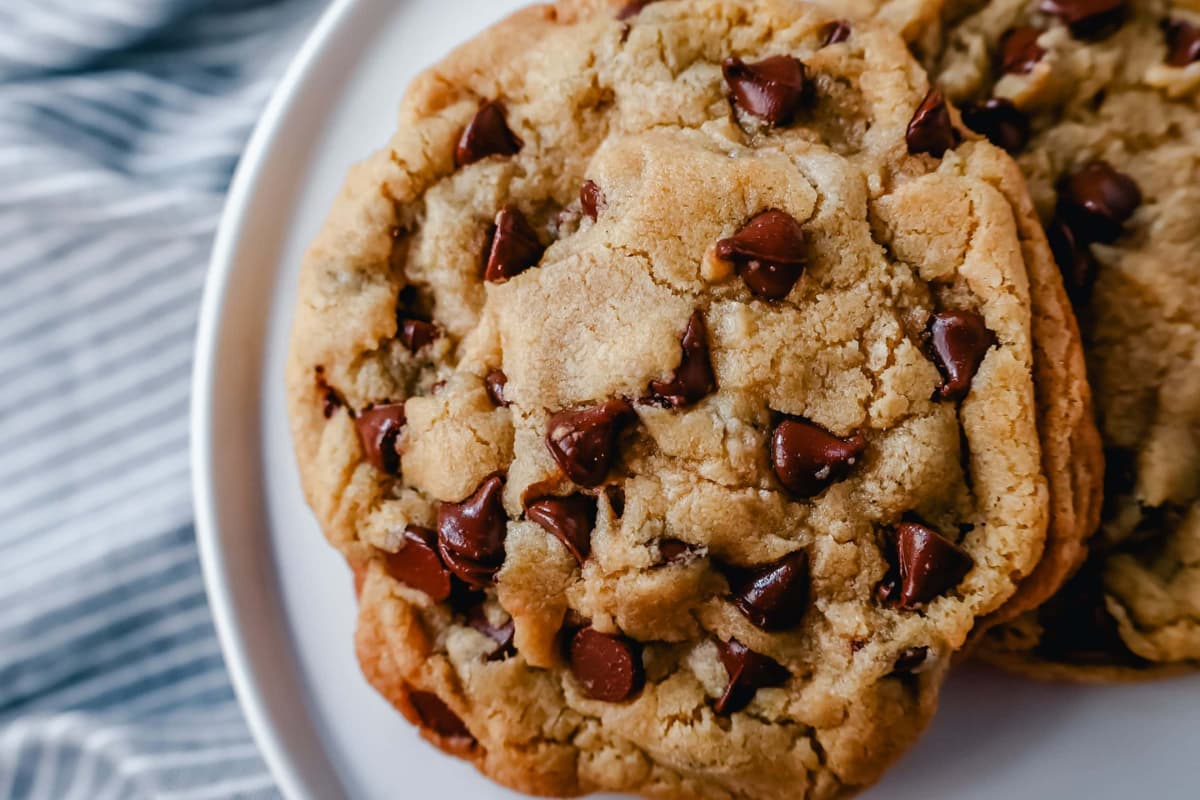 A plate of Chocolate Chip Cookie for Two.