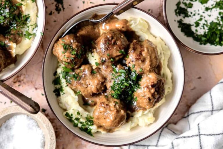 A bowl of Swedish Meatballs.