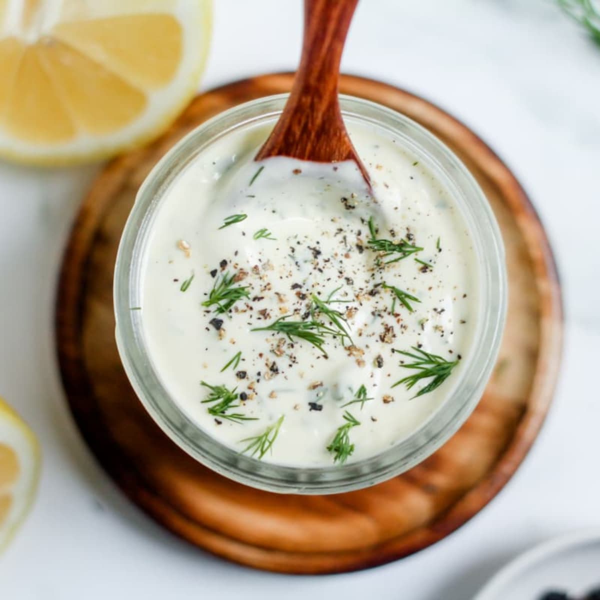 A jar of dairy-free ranch dressing.