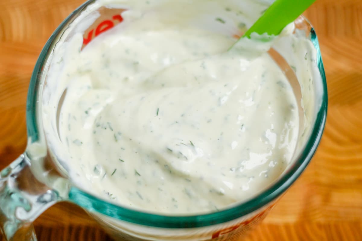 Ingredients being stirred.