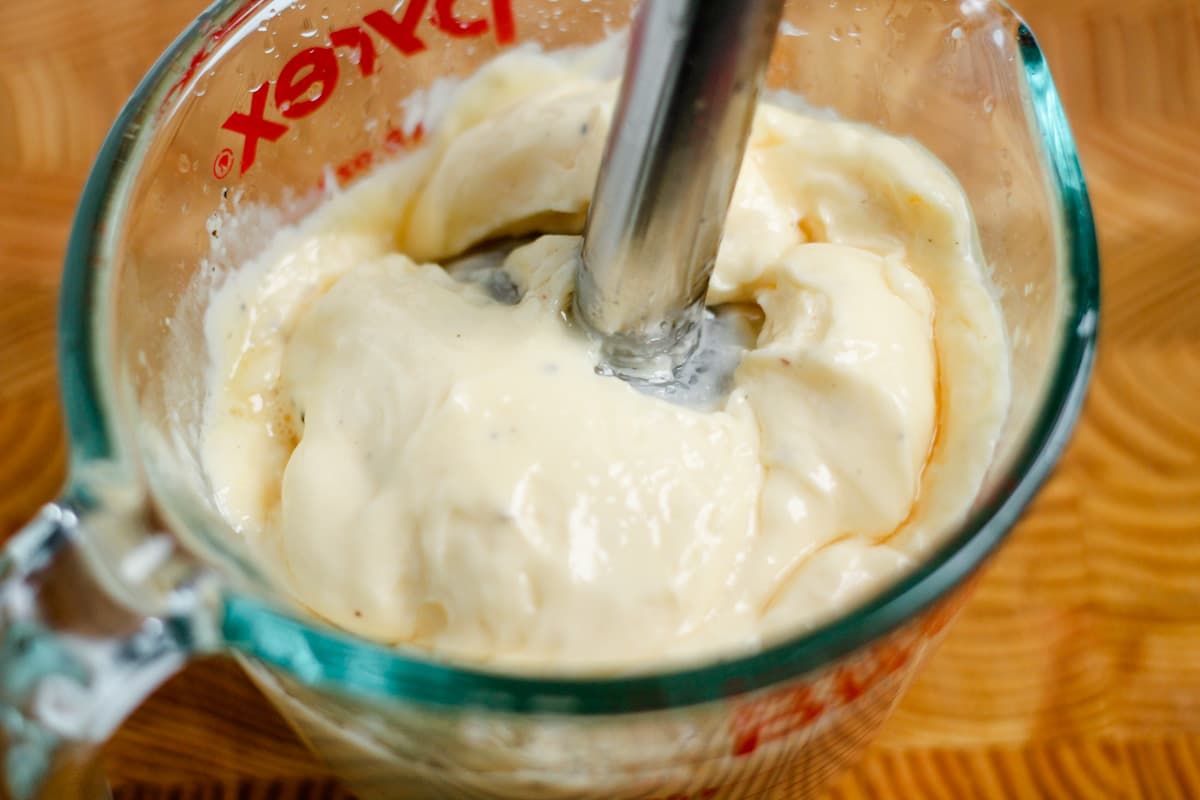 Ingredients being blended.