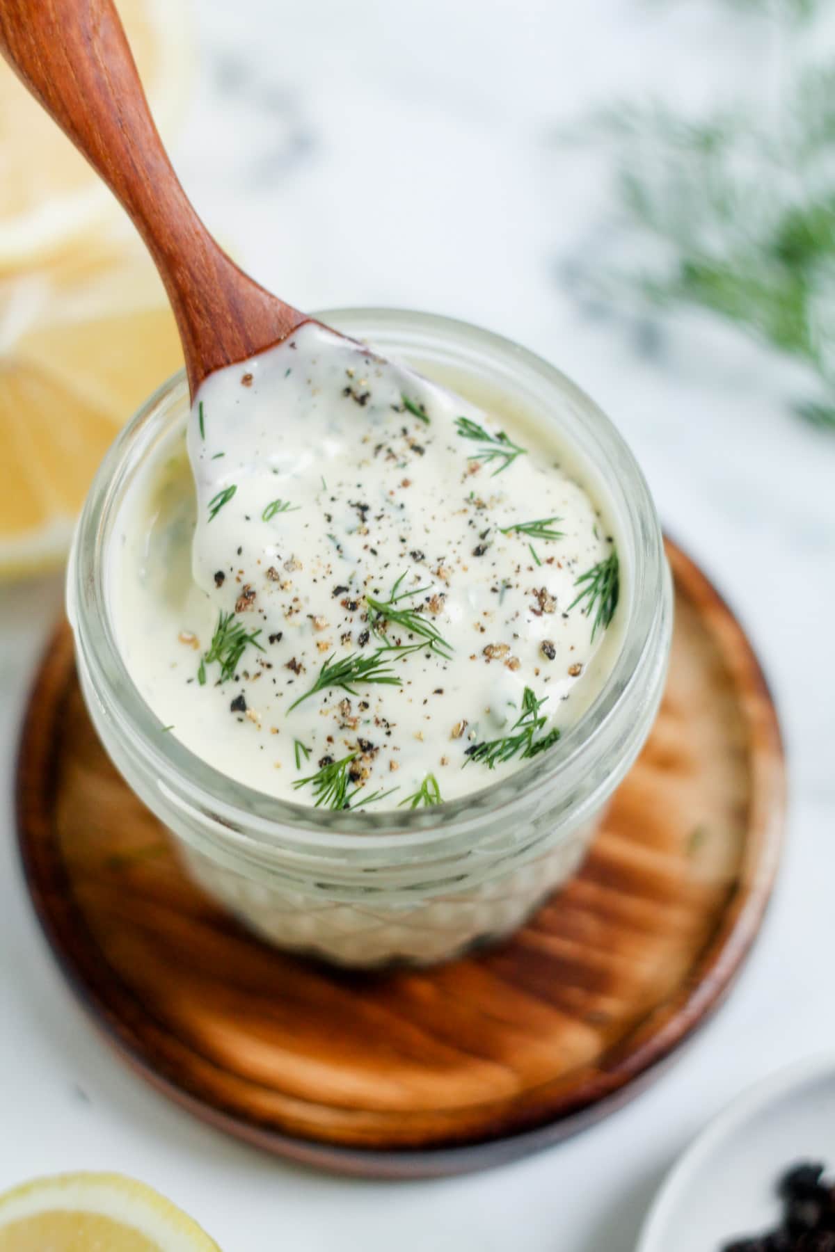 A jar of dairy-free ranch dressing.