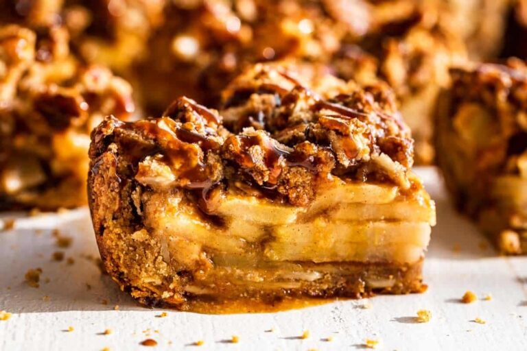A plate of Gluten Free Apple Pie Bars.