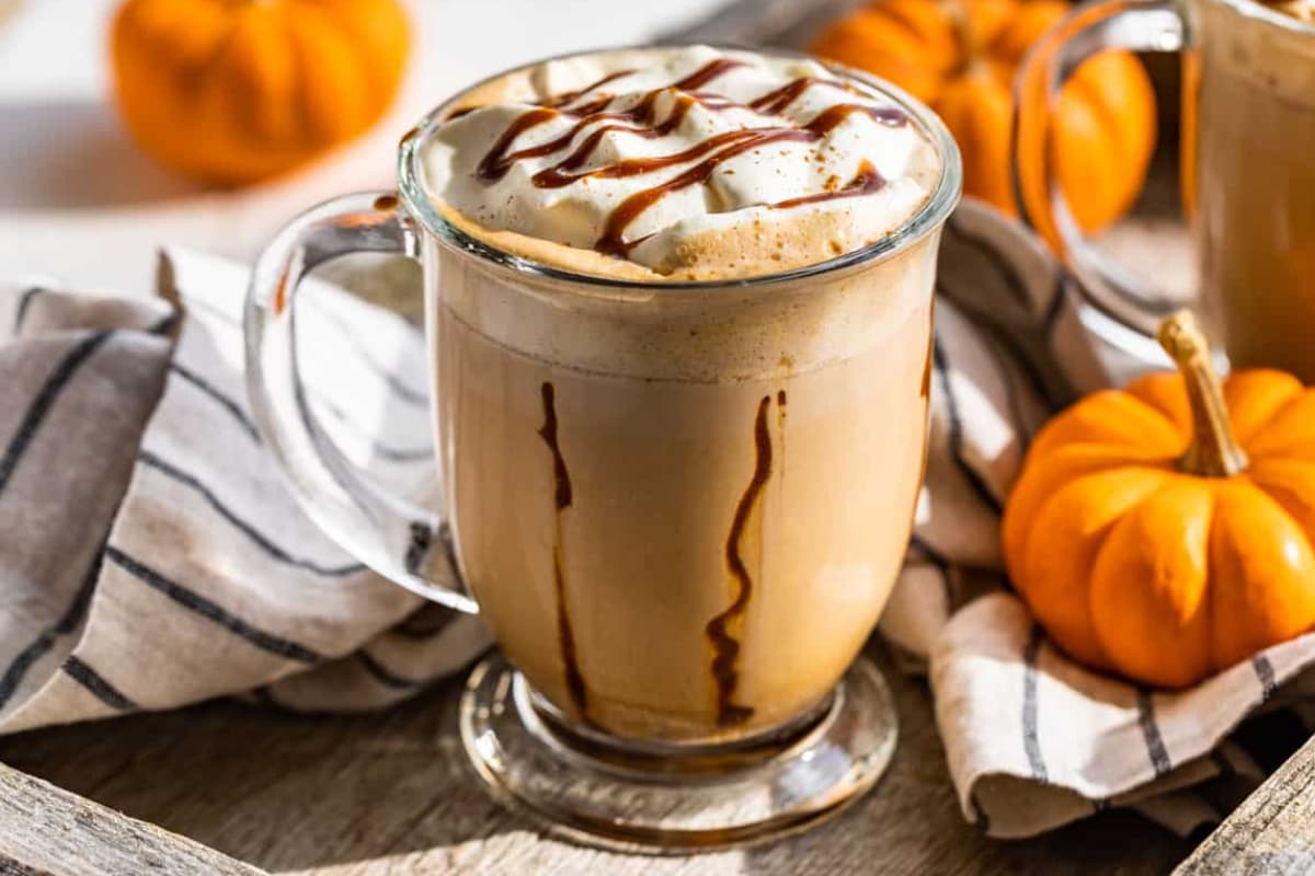 A mug of Pumpkin Chai Latte.