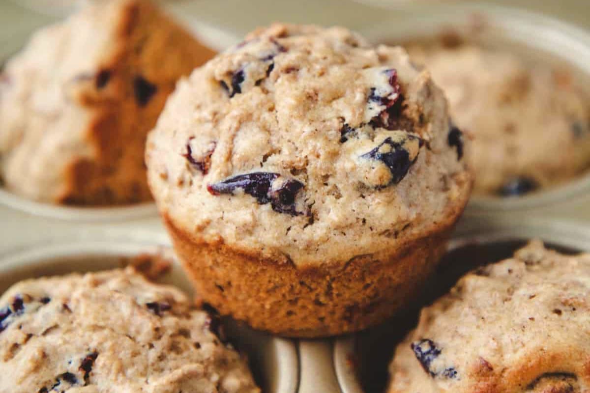 A pan of Raisin Bran Muffins.