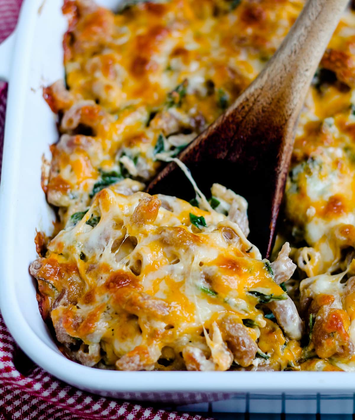 A dish of healthy tuna casserole.
