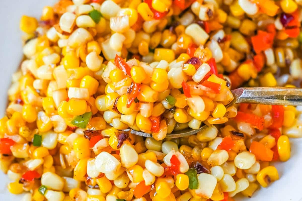 A plate of Hot Honey Fiesta Corn.