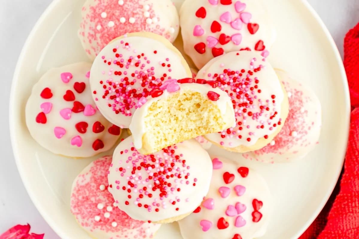 A plate of Italian Lemon Ricotta Cookies.