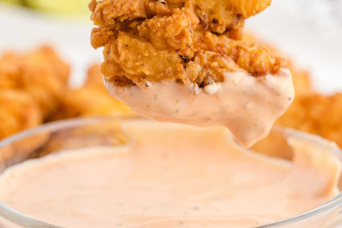 A dish of Chicken Finger Dipping Sauce.