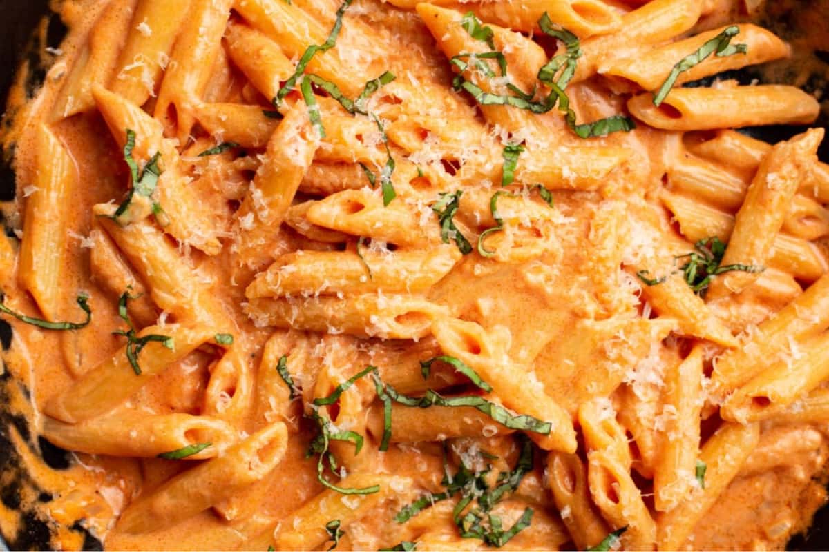 A dish of Penne alla Vodka.