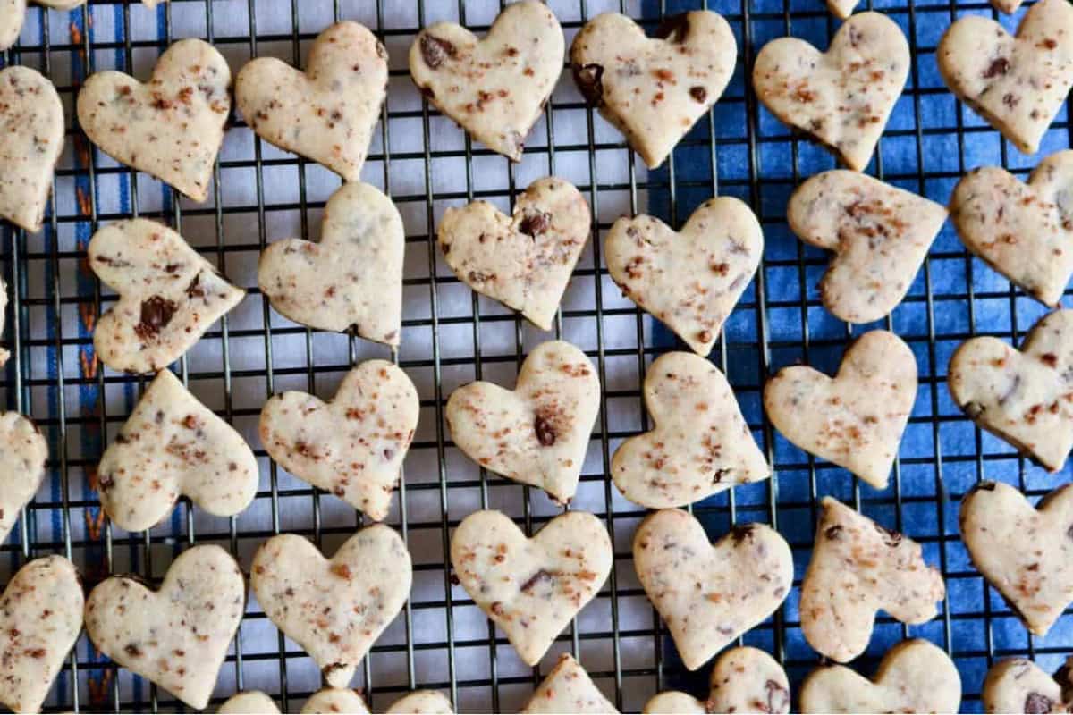 A rack of Salted Chocolate Whiskey Shortbread.