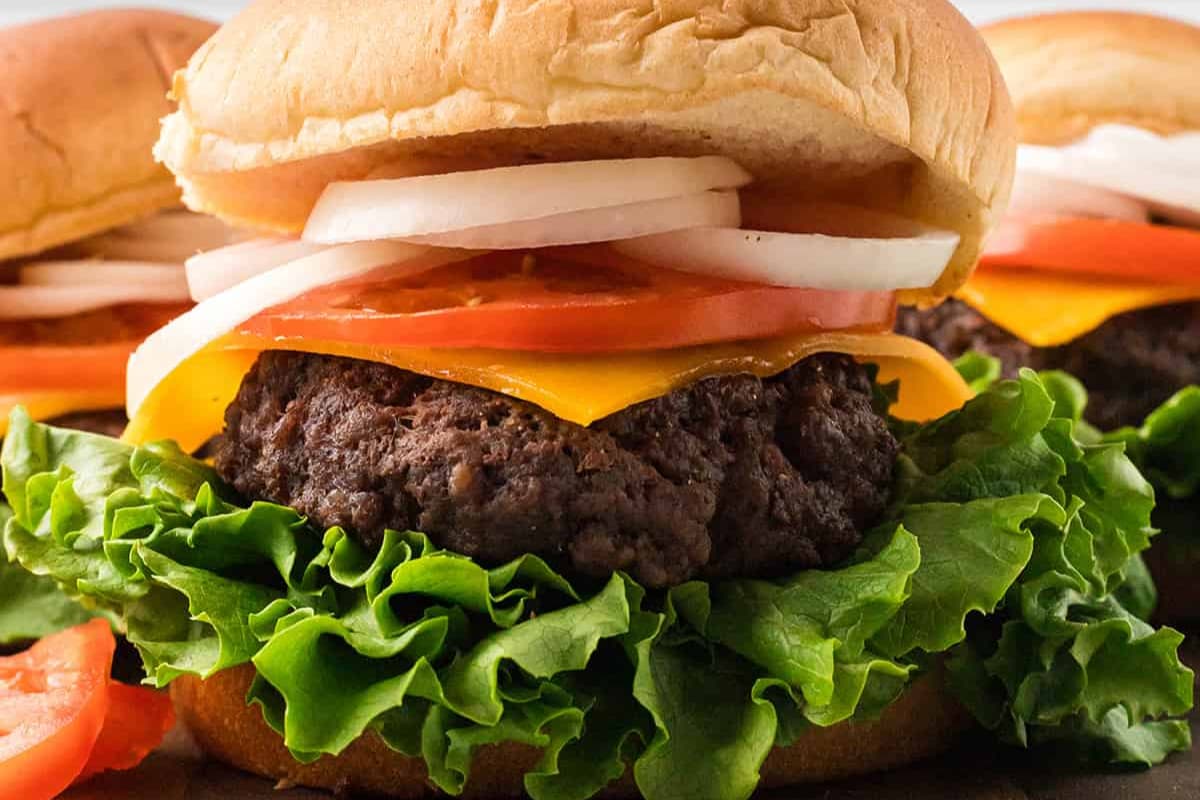 A plate of Homestyle Burgers.