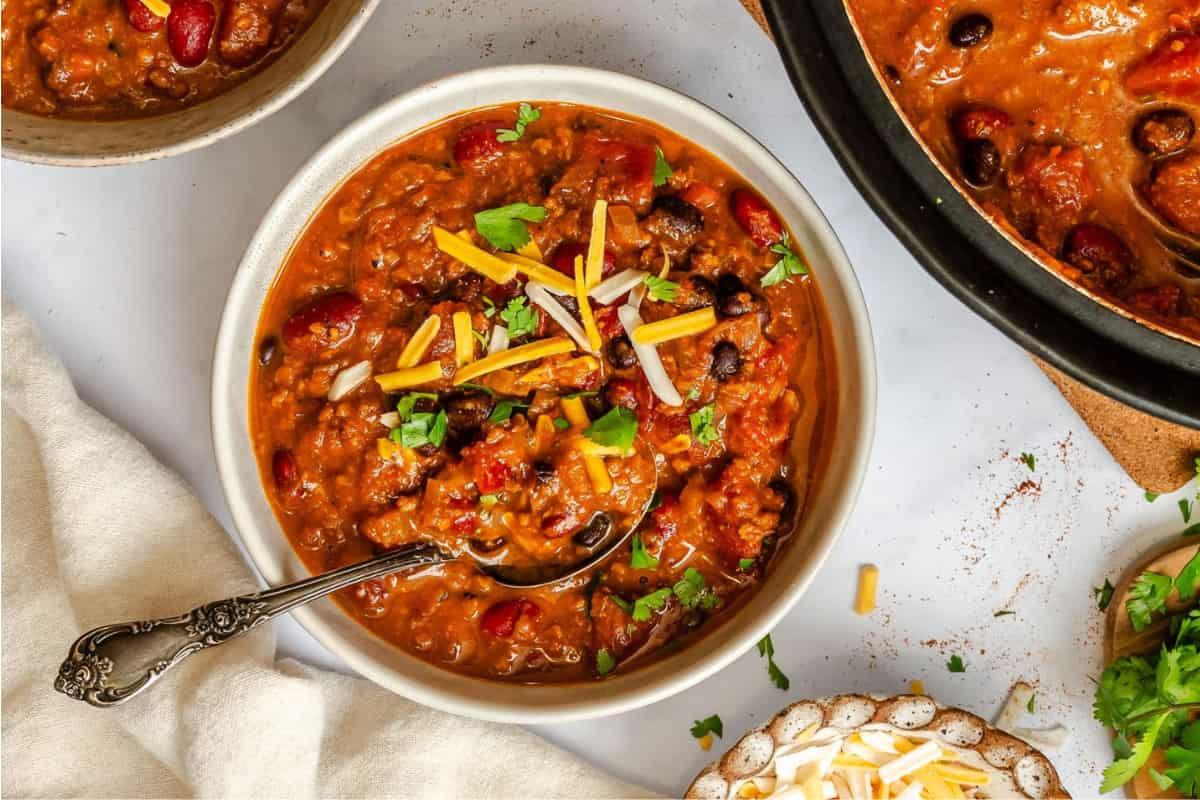 A bowl of Barbecue Chili Recipe.