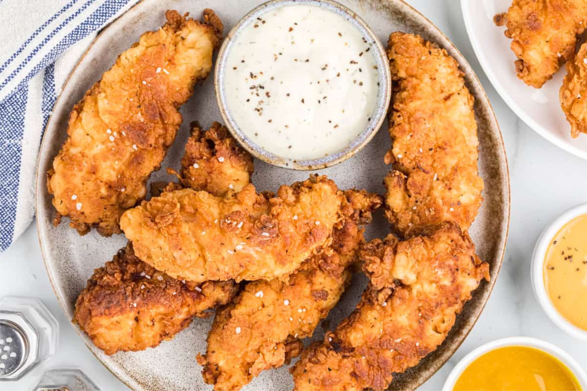 A dish of Buttermilk Chicken Fingers.