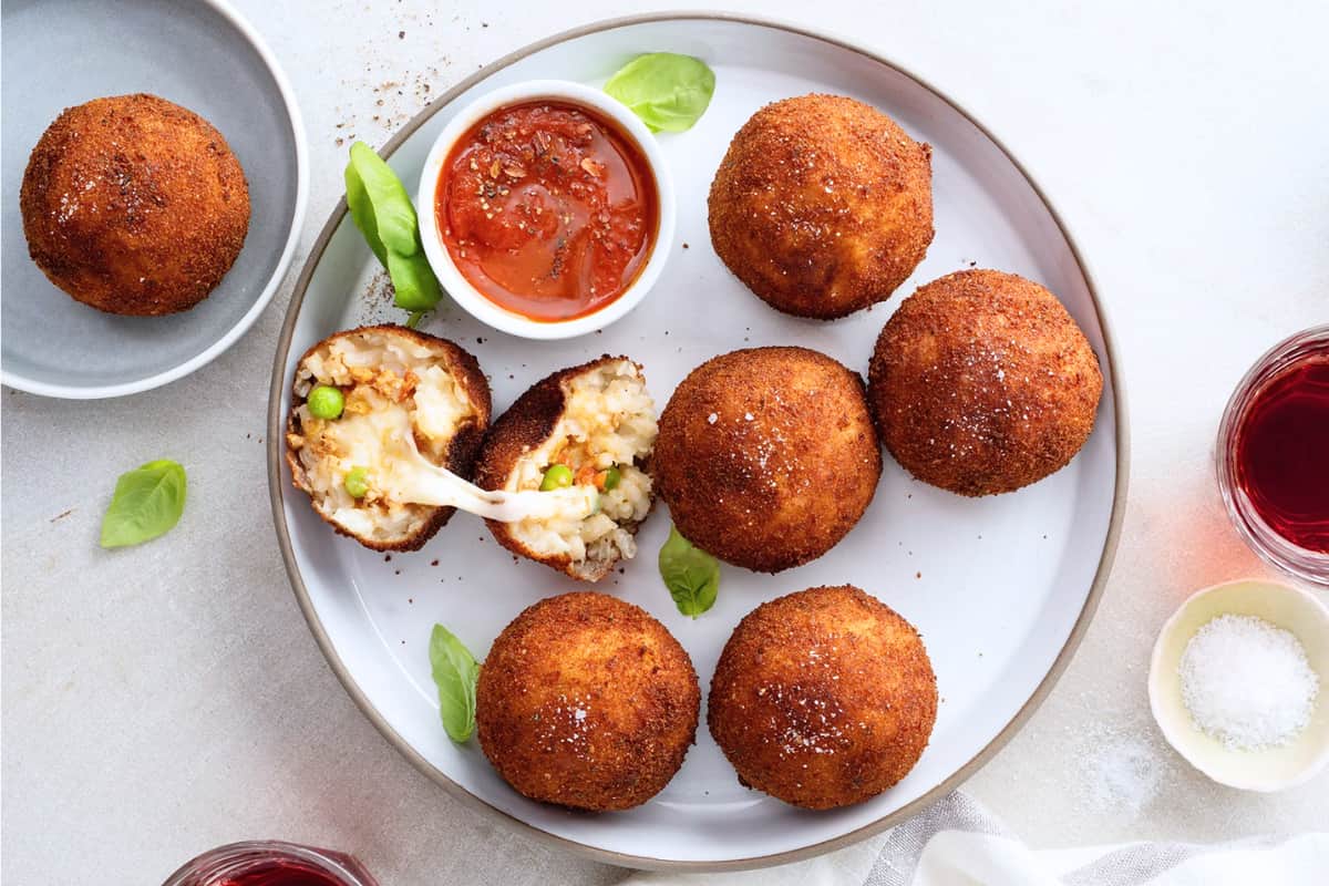 A plate of Arancini.