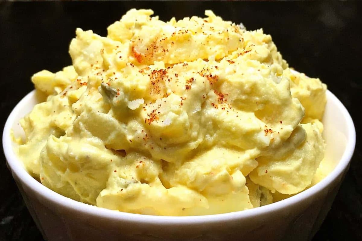 A bowl of Classic Southern Potato Salad.