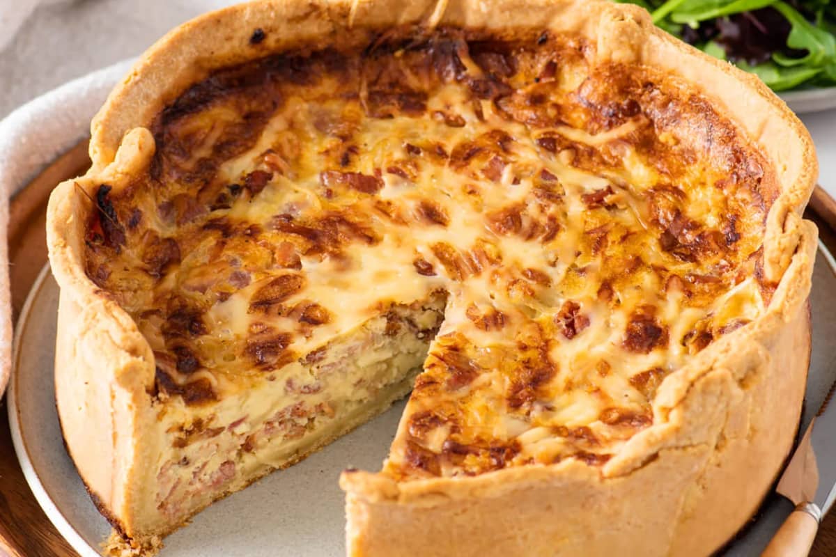 A plate of Classic Quiche Lorraine.