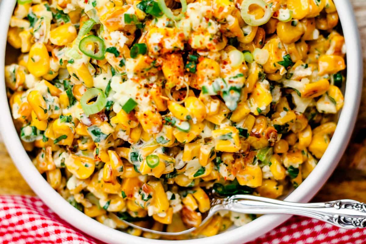 A dish of Mexican Street Corn.