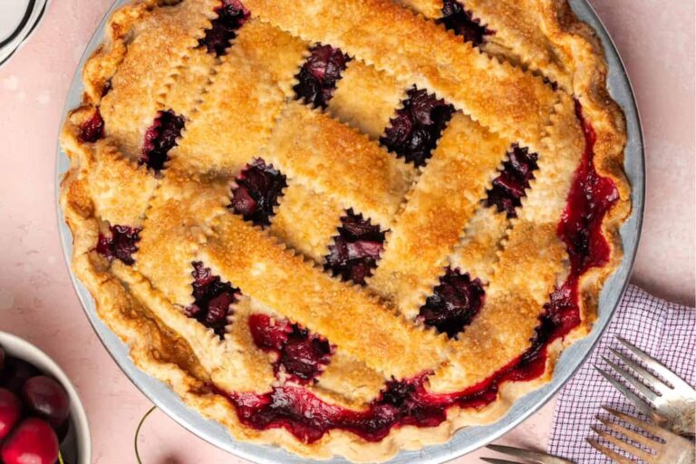 A dish of Gluten Free Cherry Pie.