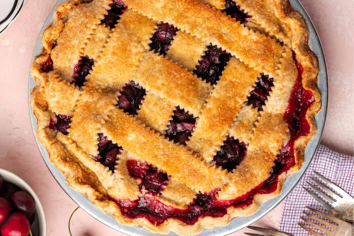 A dish of Gluten Free Cherry Pie.