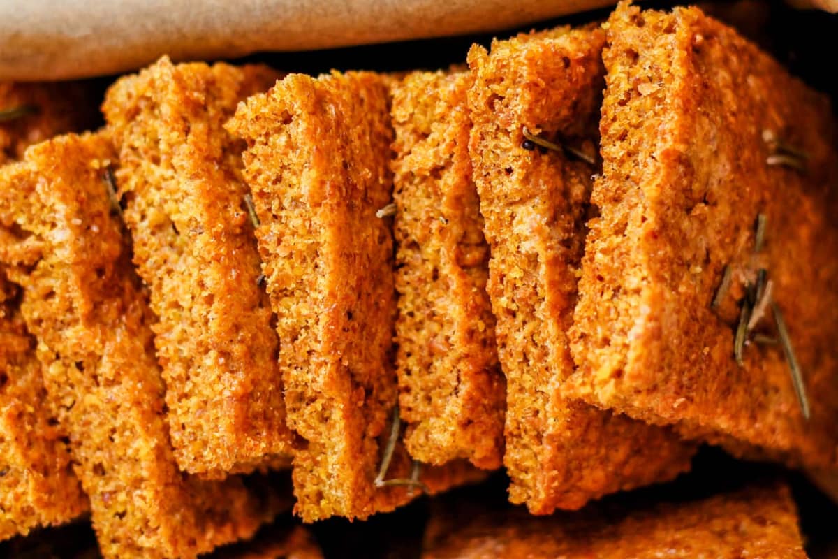 A dish of Flaxseed Flatbread.