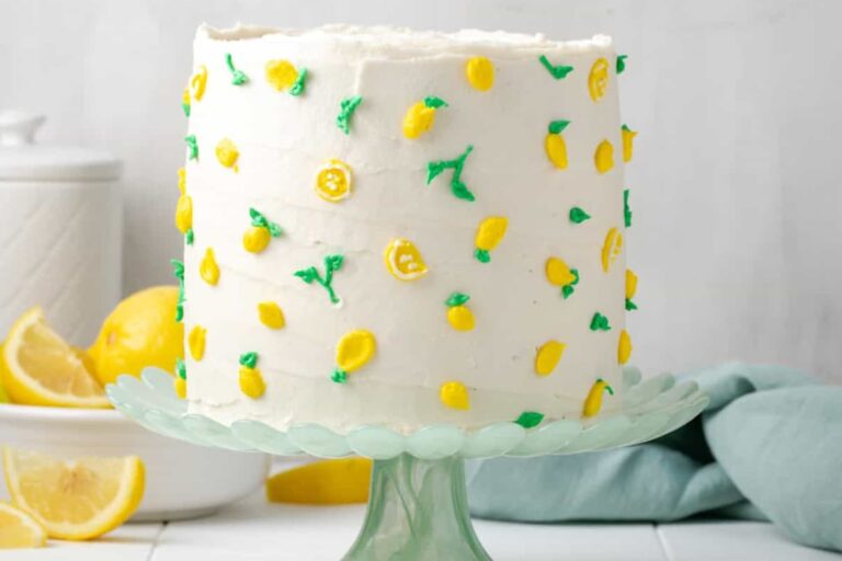 A dish of Gluten Free Lemon Cake.