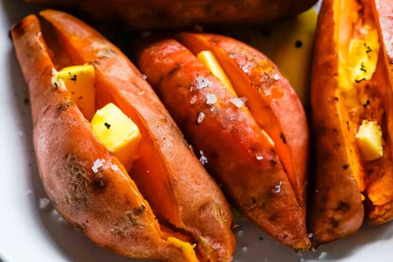 A plate of Instant Pot Sweet Potatoes.