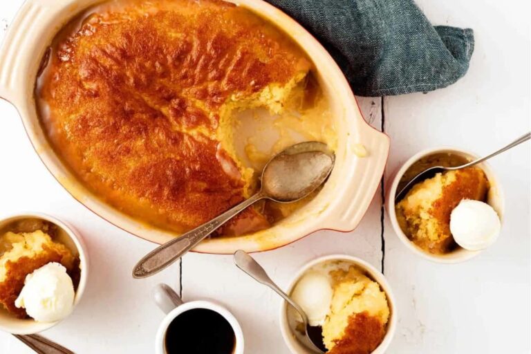 A dish of Pouding Chômeur.