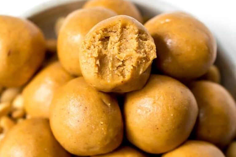 A bowl of Peanut Butter Honey Balls.