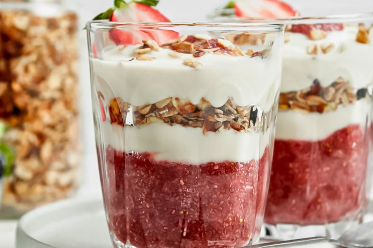 A dish of Coconut Yogurt Parfait.