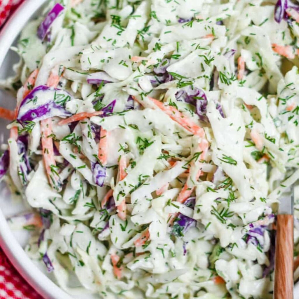 A dish of ranch slaw.
