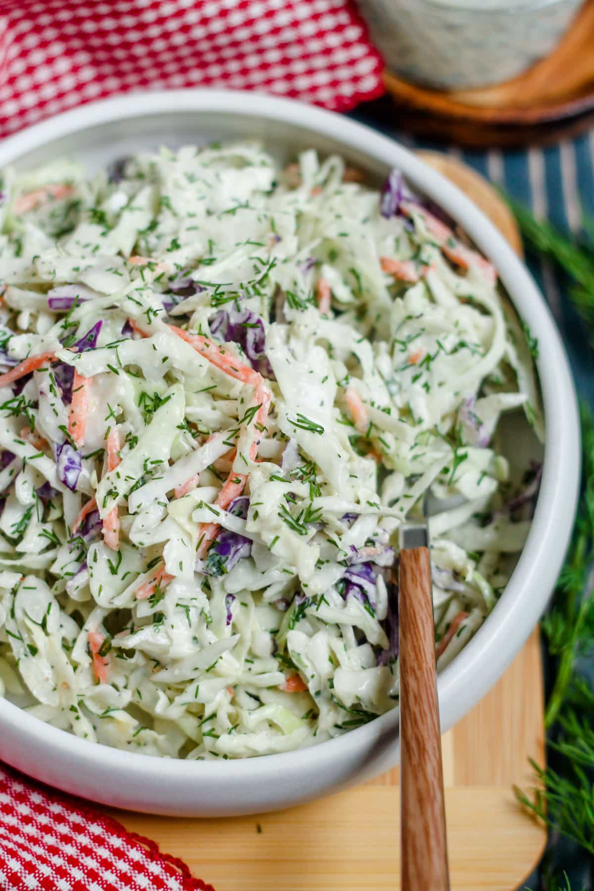 A dish of ranch slaw.