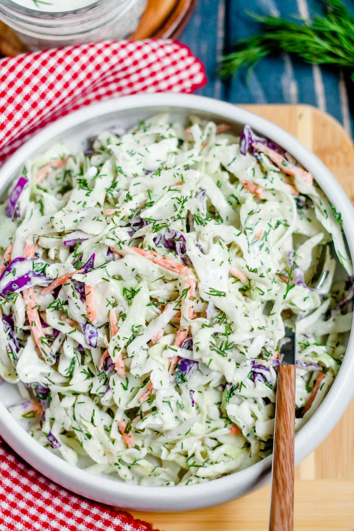 A dish of ranch slaw.