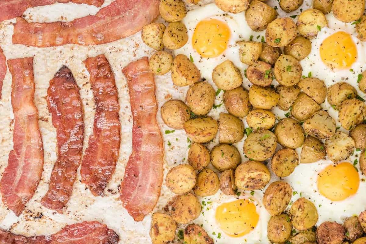 A dish of Sheet Pan Breakfast.