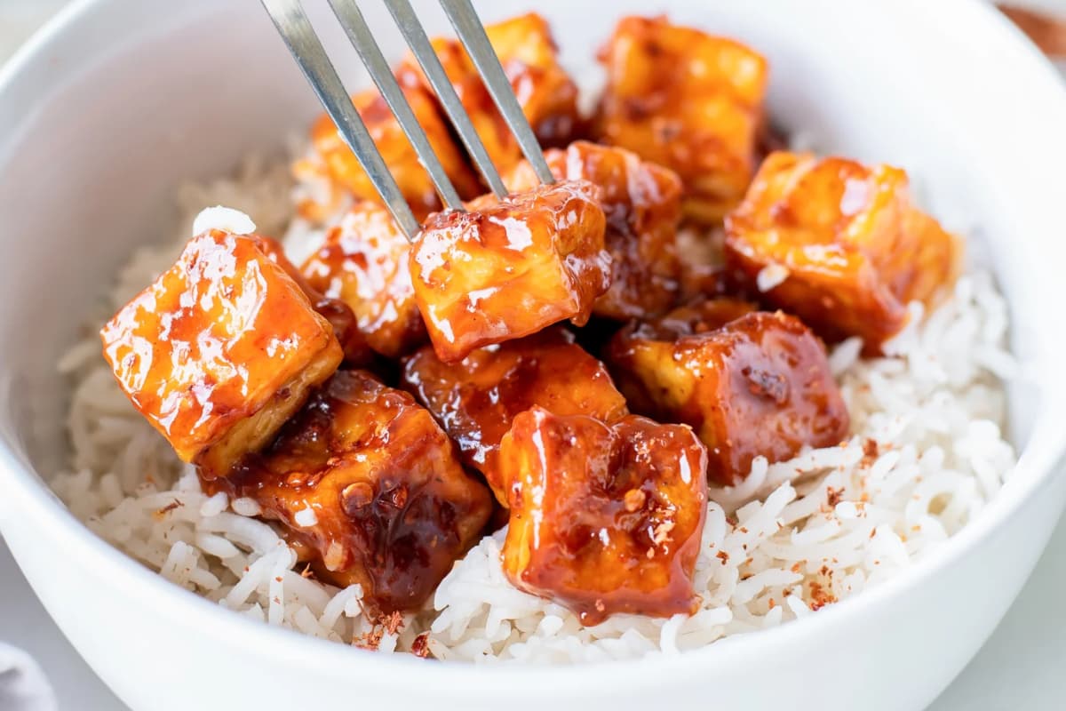 A bowl of Skillet Bbq Tofu.