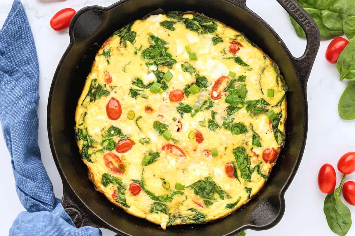 A dish of Spinach and Feta Frittata.