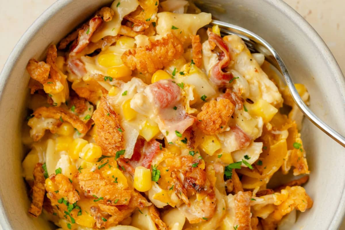 A bowl of Ultimate Chicken Casserole.
