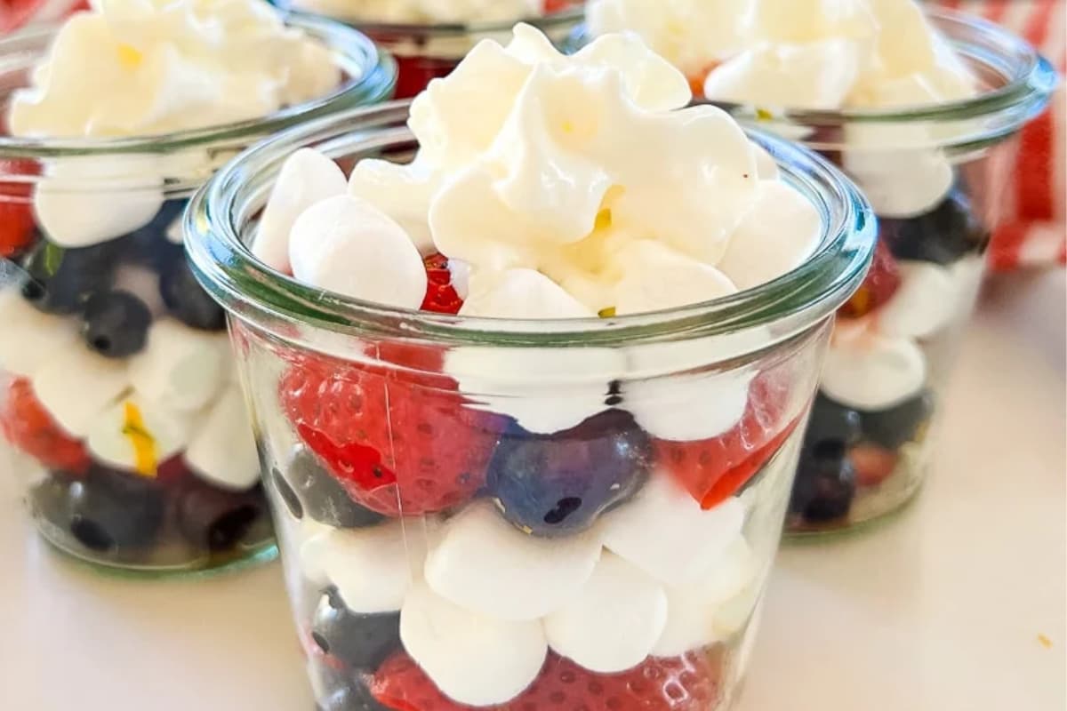 A dish of Blueberry Strawberry Salad.