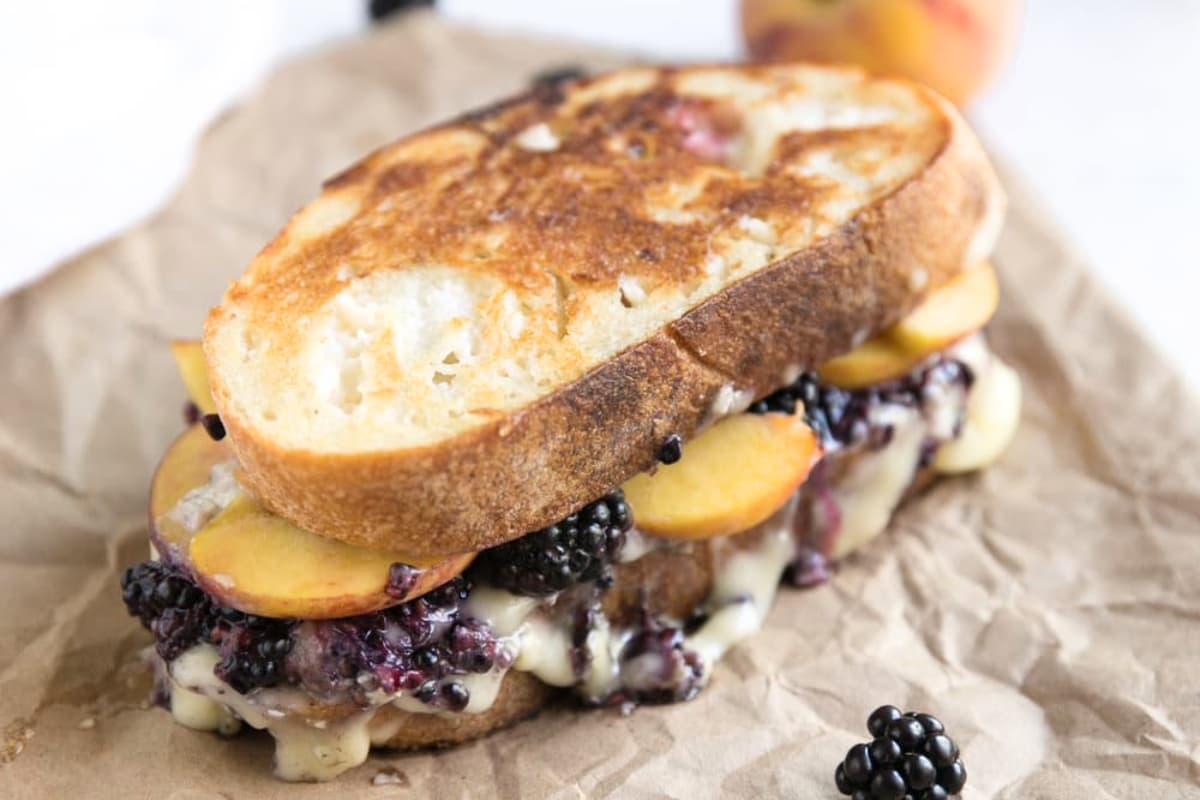 A plate of Brie Grilled Cheese.