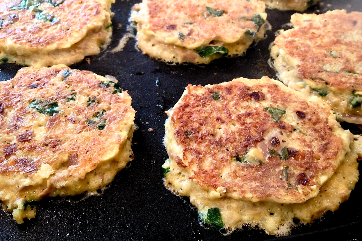 A dish of Tuna and Cheddar Quinoa Patties.