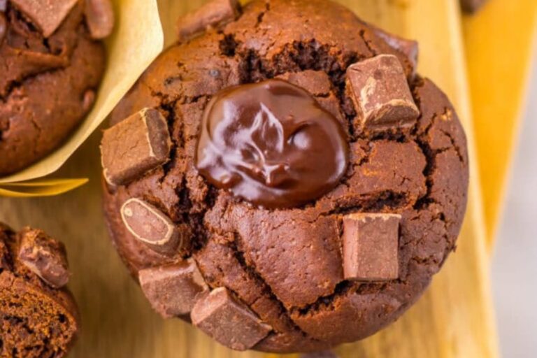 A tray of Olympic Village Chocolate Muffins.