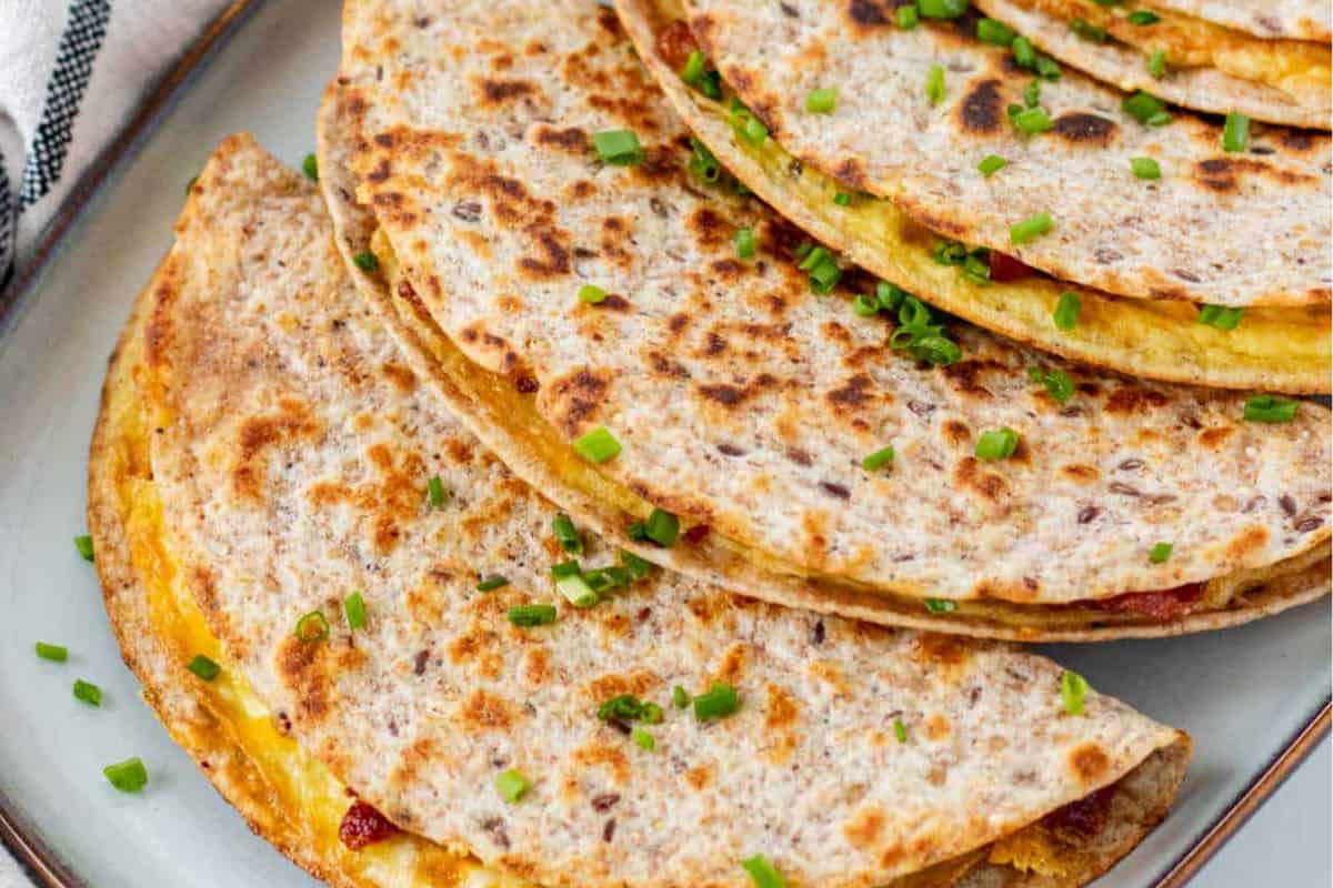 A plate of Smashed Egg Breakfast Tacos.