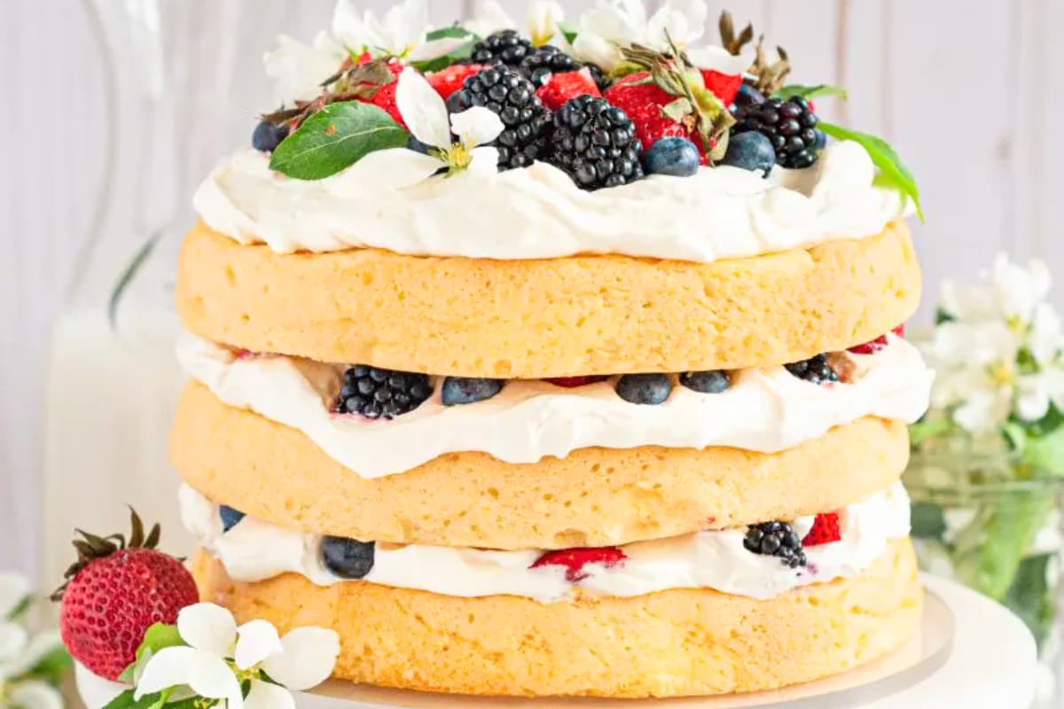 A plate of Chantilly Cake.