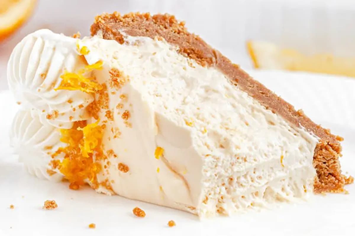 A plate of Lemon Cheesecake.