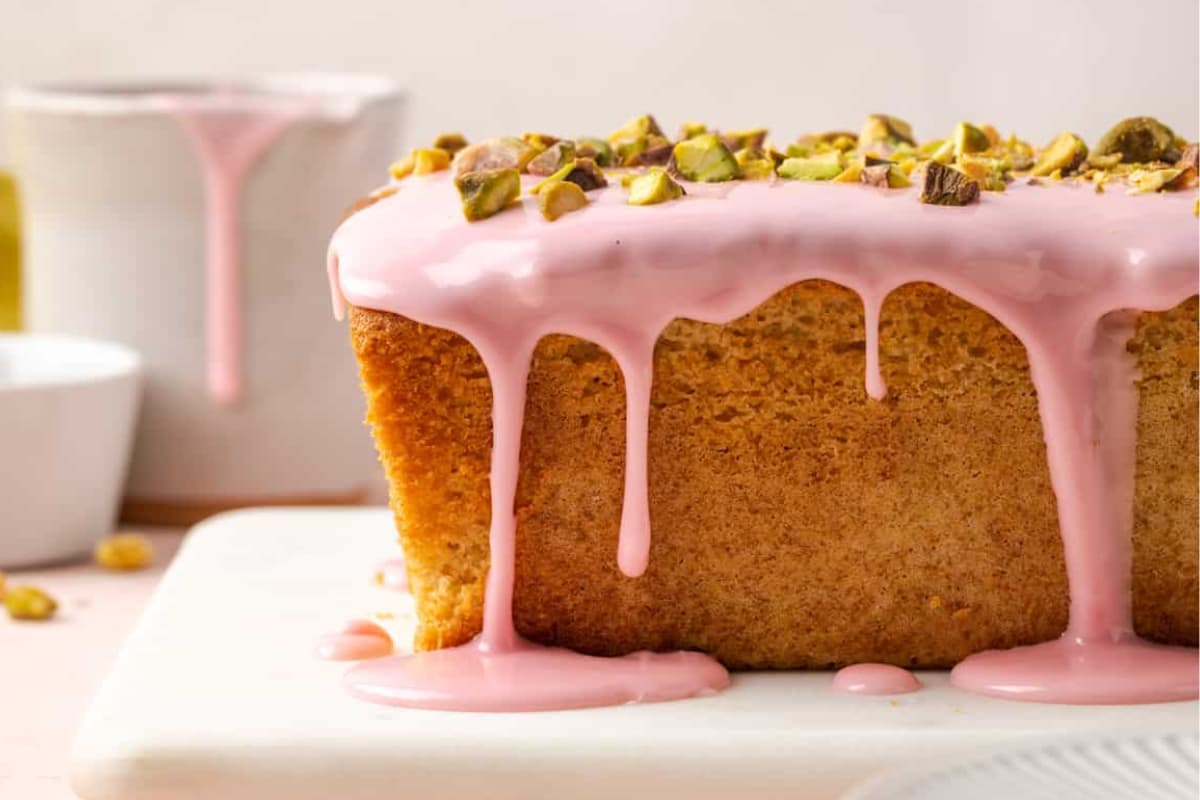 A dish of Blood Orange Pound Cake.