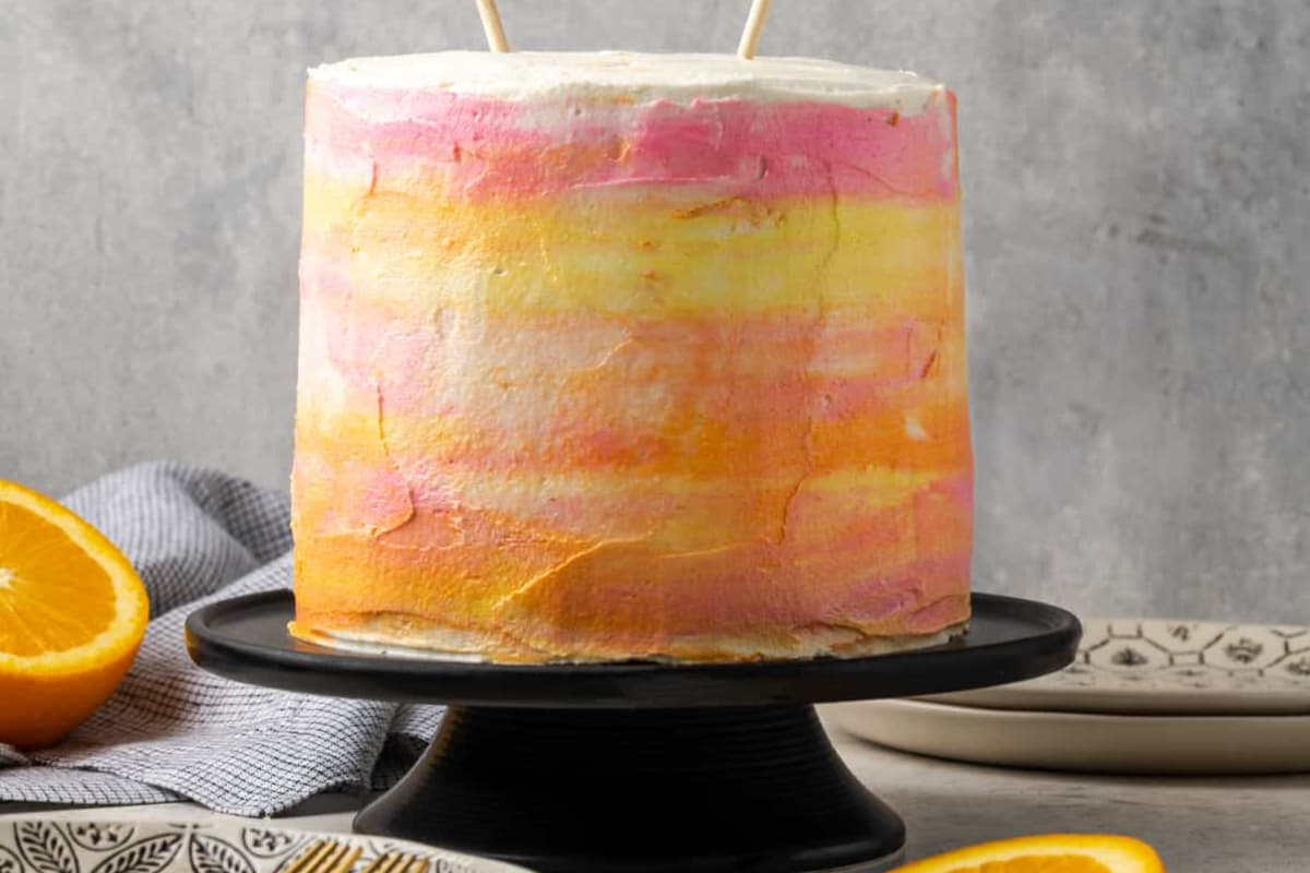 A plate of Gluten Free Orange Cake.