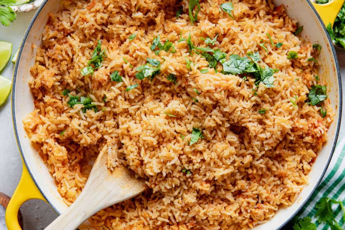 A dish of Perfect Mexican Rice.