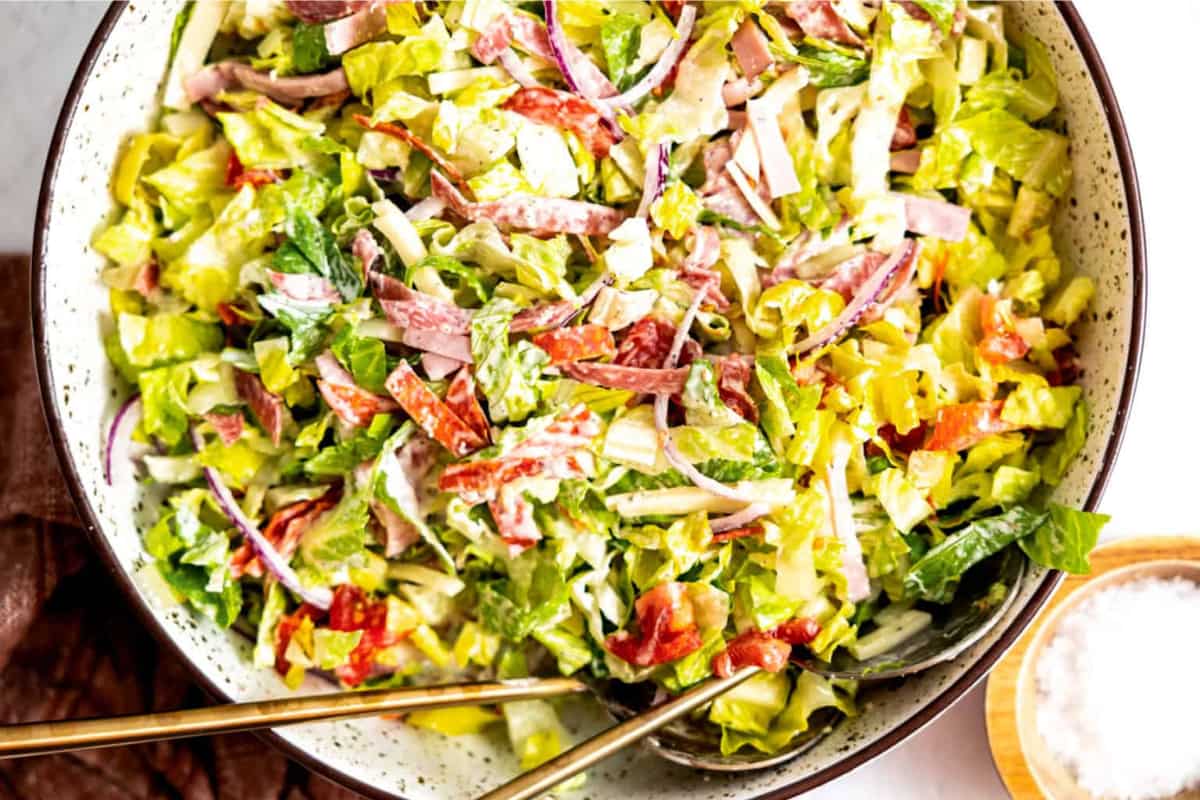 A bowl of Italian Grinder Salad.